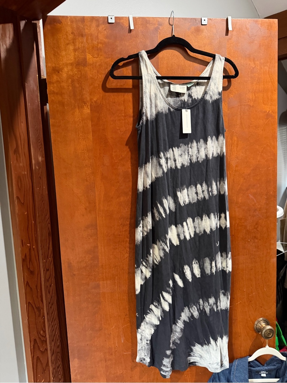 Anthropologie Black and White Tie-Dye Maxi Dress/ Saturday Sunday